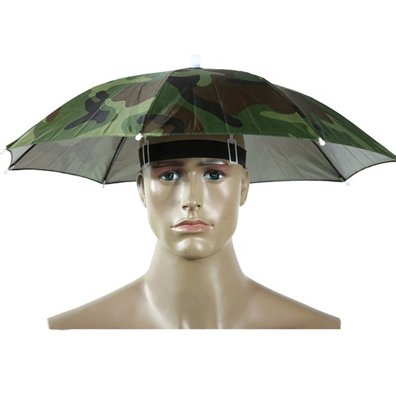 Foldable Rain Gear Fishing Hat Headwear Umbrella for Fishing Hiking Beach