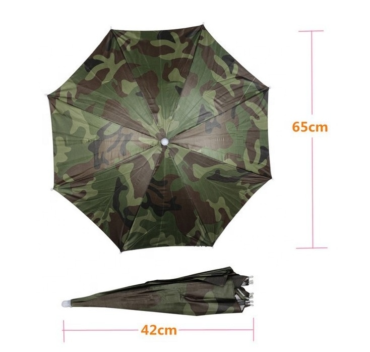 Foldable Rain Gear Fishing Hat Headwear Umbrella for Fishing Hiking Beach