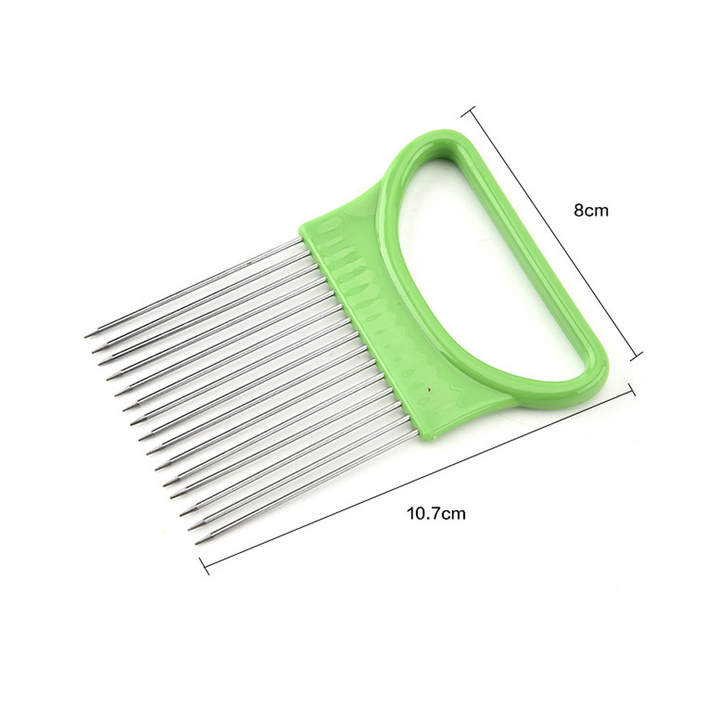 Stainless Steel Onion Needle Fork Vegetable Fruit Slicer Tomato Cutter Cutting Holder Kitchen Accessories Tool