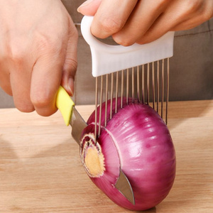 Stainless Steel Onion Needle Fork Vegetable Fruit Slicer Tomato Cutter Cutting Holder Kitchen Accessories Tool