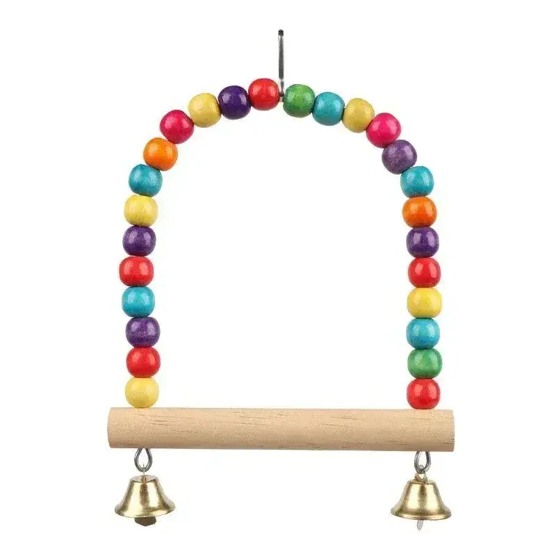 Pet Toy Bird Swing Toys Parrot Wooden Swing Stand Pet Supplies