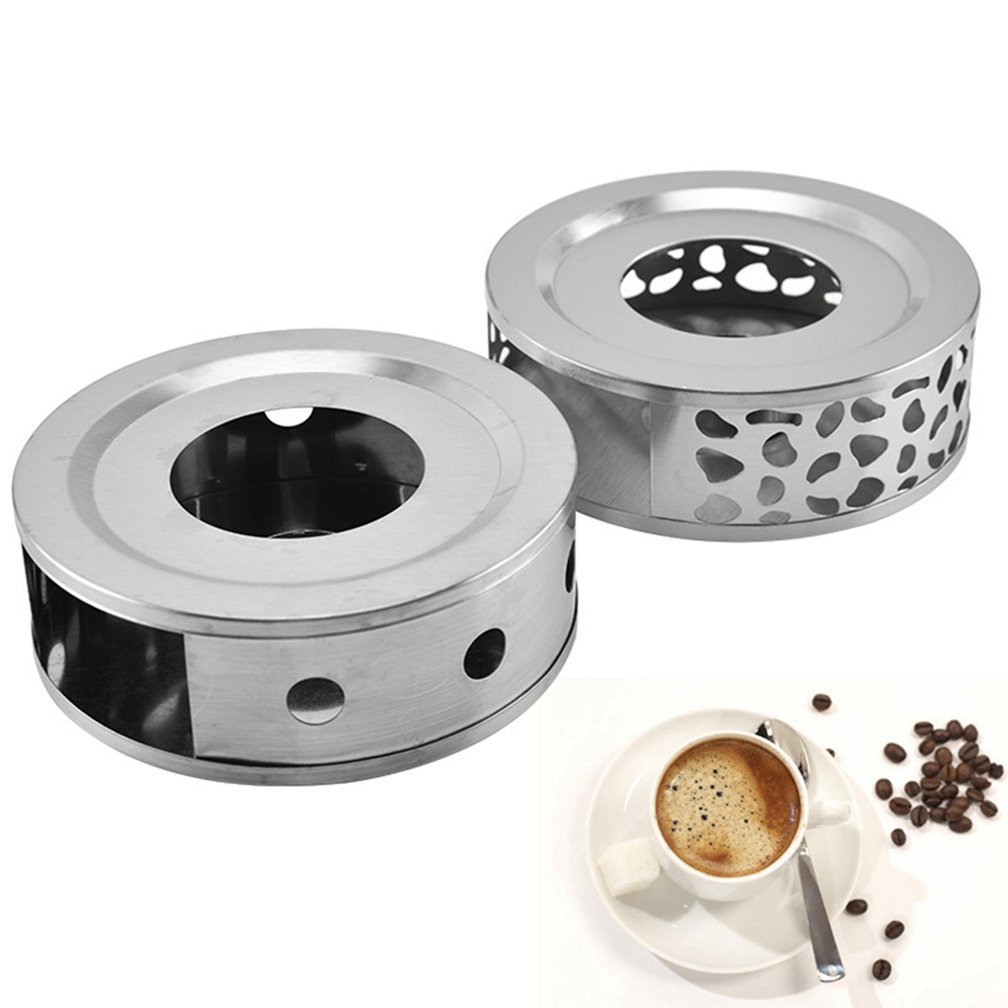 Portable Warmer Tea Holder Durable Stainless Steel Candle Warmer Tea Light Holder Trivets Coffee Warmer Teapot Heating Base 2021