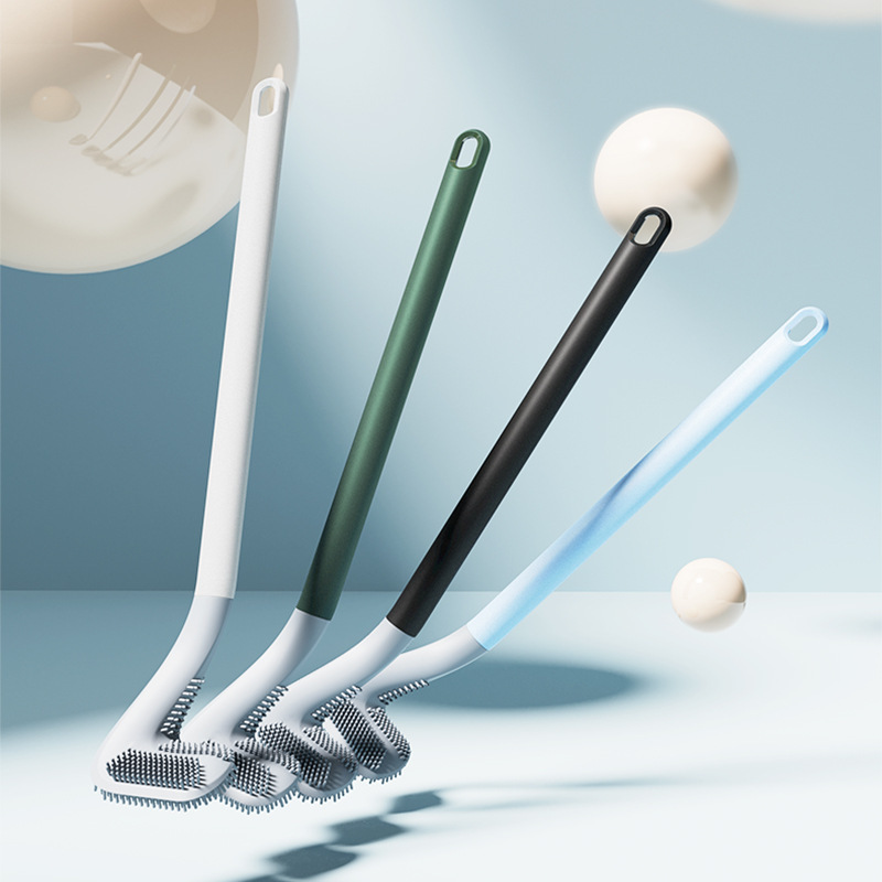 Golf Bendable TPR Toilet Flexible Soft Brush Head Long Handle Toilet Cleaning Brush Home Bathroom Hanging Brush