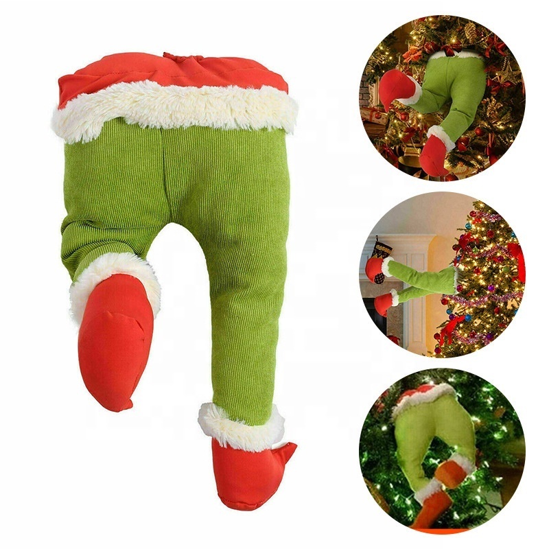 Christmas Tree Decoration Santa Claus Legs Plush Door Decor Santa Claus Elf Leg Christmas Decor For Home Hanging Ornaments 2024