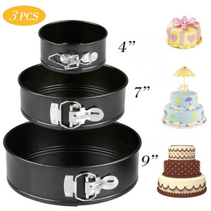 3pcs/set Carbon Steel Non-stick Cake Baking Pan Cake Baking Bake Tin Tray Pan Bakeware