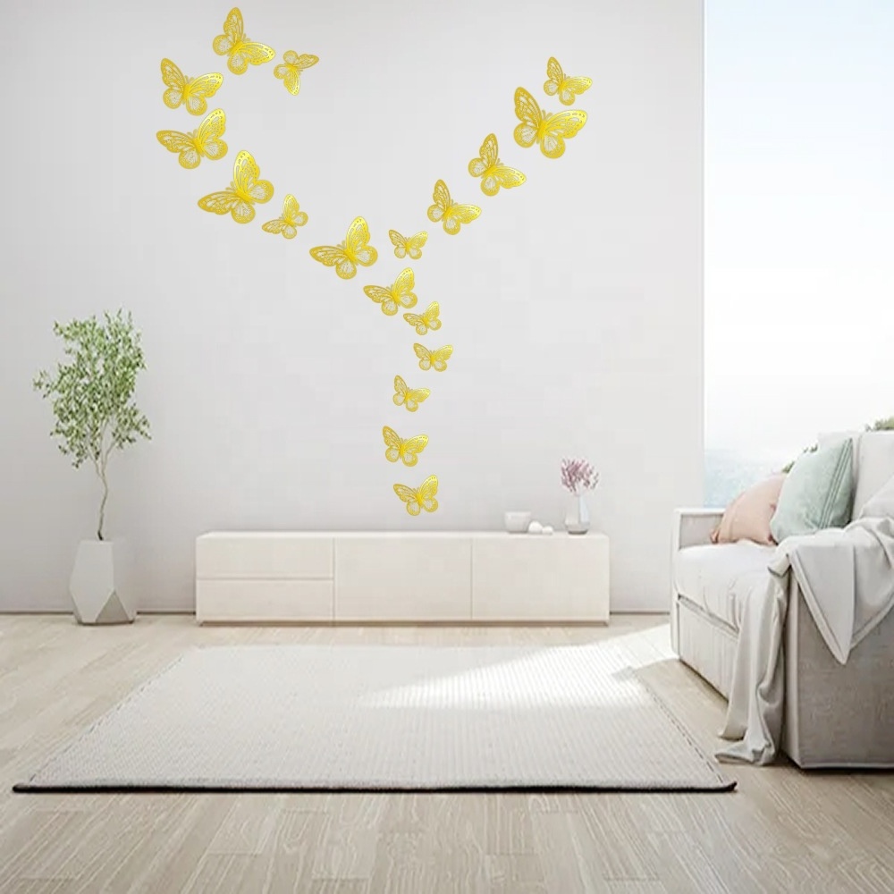 12pcs Retail Pack Butterfly Wall Sticker for Wall Decoration Balloon Garland Arch Kits Party Decor Supplies Butterfly Stickers