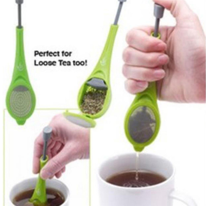 Tea Infuser Built-in plunger Healthy Intense Flavor Reusable Tea bag Plastic Tea Coffee Strainer