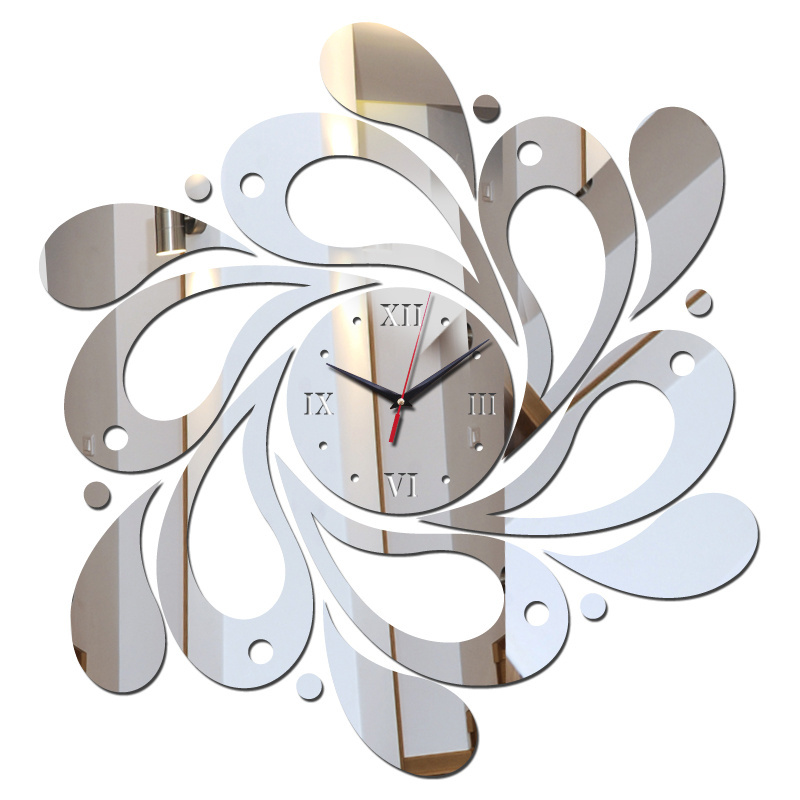 Wall Clock Girl Mirror Sticker Acrylic Waterproof Decal Home Decor Sticker Art Living Room  home decoration wall sticker