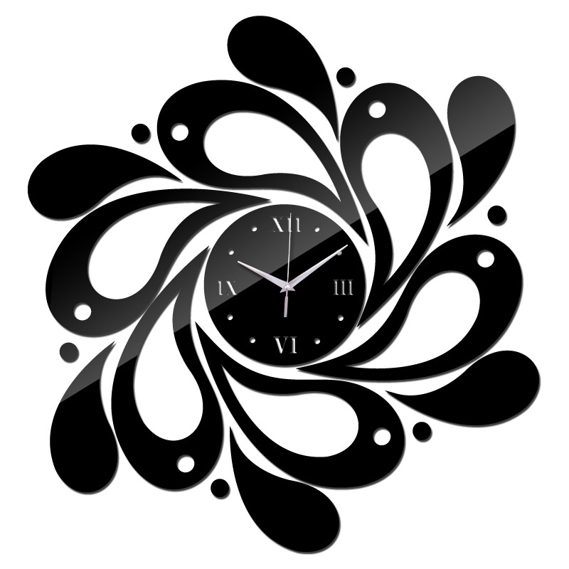 Wall Clock Girl Mirror Sticker Acrylic Waterproof Decal Home Decor Sticker Art Living Room  home decoration wall sticker