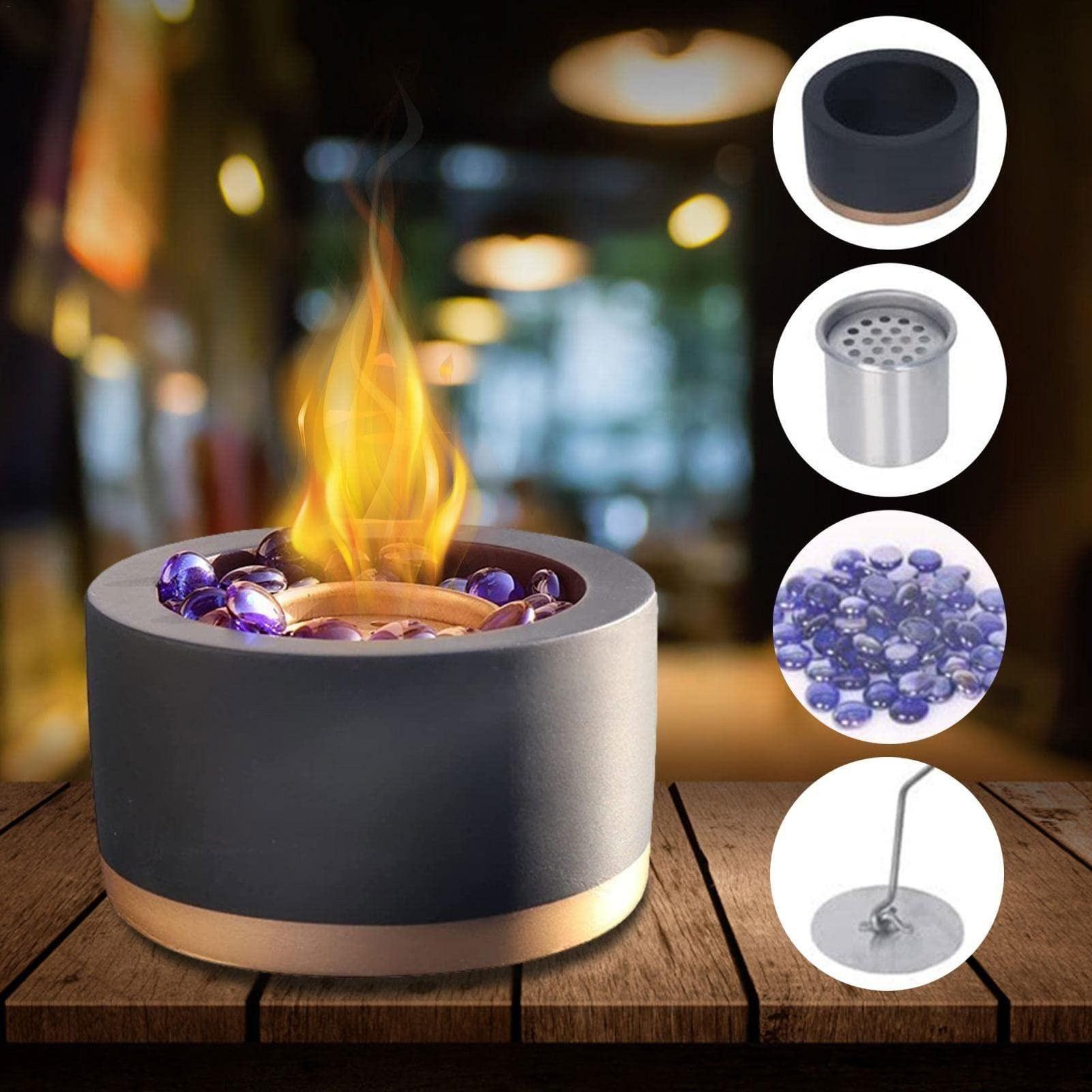 Portable tabletop fire pit bowl outdoor ethanol smokeless fire bowl mini personal fireplace