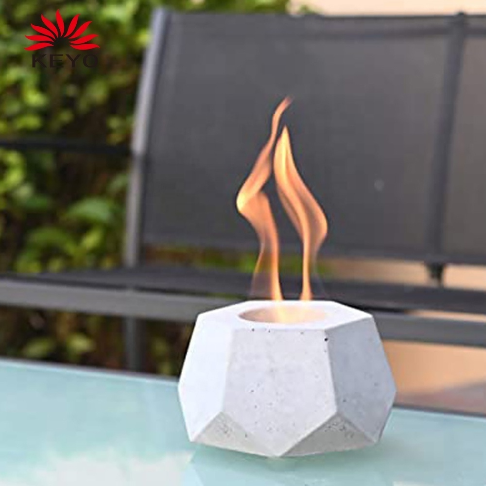 Stylisch indoor ehomexpert tabletop alcohol fire pit concrete mini bowl