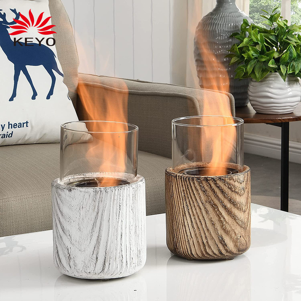 Portable Ethanol Fireplace Smokeless Clean-Burning Wind-Resistant  Tabletop fire pit