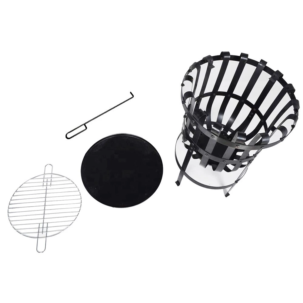 KEYO Outdoor Garden Wood Burning Fire Pit Rack Grill Grate Feeding Fire Basket