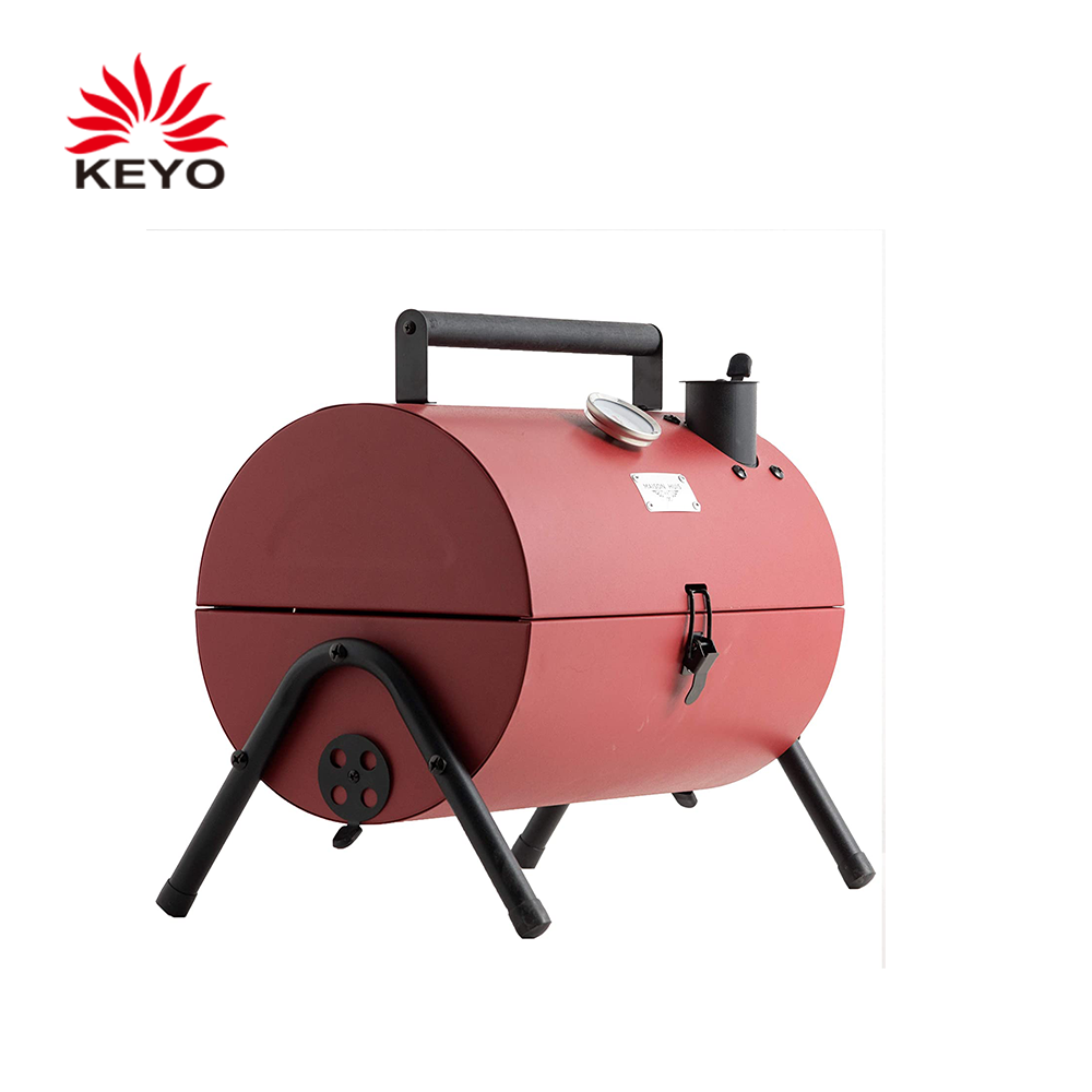 KEYO Camping Portable Grills 12 Inch  Easy Carry Outdoor Charcoal Portable BBQ Grills With Smoker Chimney