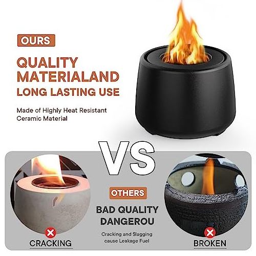 Portable Housewarming Gift Smokeless Camping Indoor Rubbing Alcohol Table Top Round Bowl Mini Fire Pit For Table