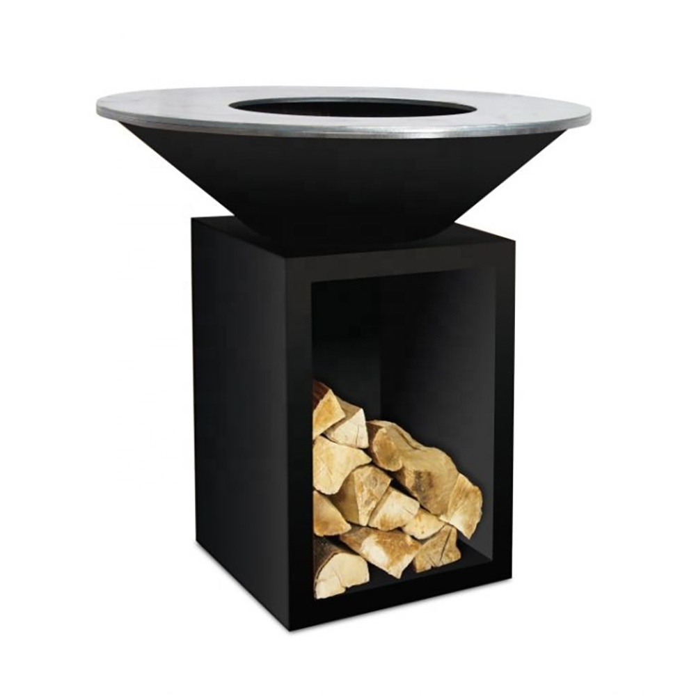 KEYO Firepits Freestanding Outdoor Wood Fired Big Table Fire Pits With BBQ Grill