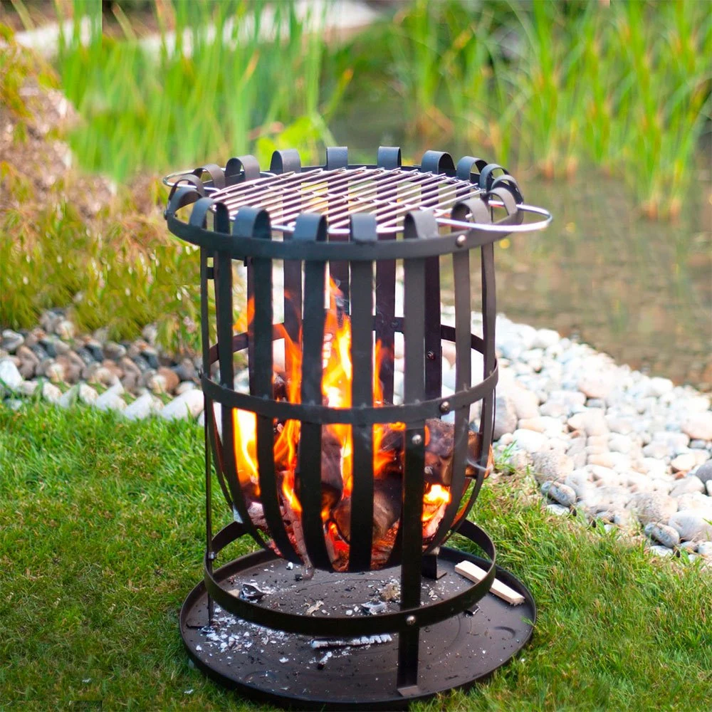 KEYO Outdoor Garden Wood Burning Fire Pit Rack Grill Grate Feeding Fire Basket