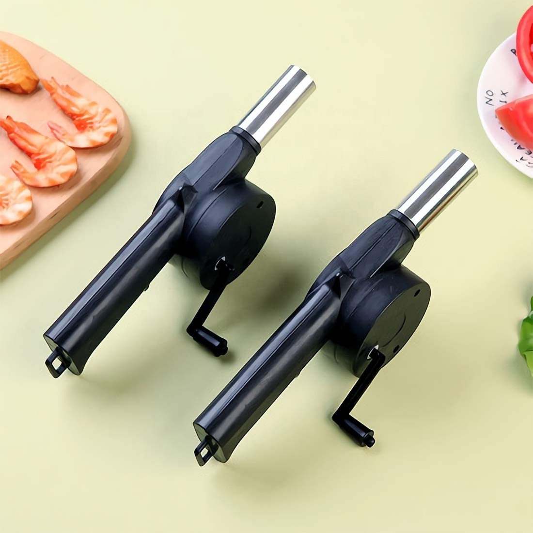 Fast Fire Starter BBQ Accessory Tool Manual Hand Crank Outdoor Portable BBQ Fan Air Blower