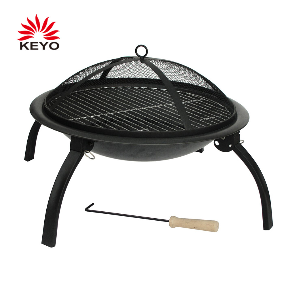 Outdoor Heating Fire Pit Camping Steel Portable  Fire Pit With Cooking Grill