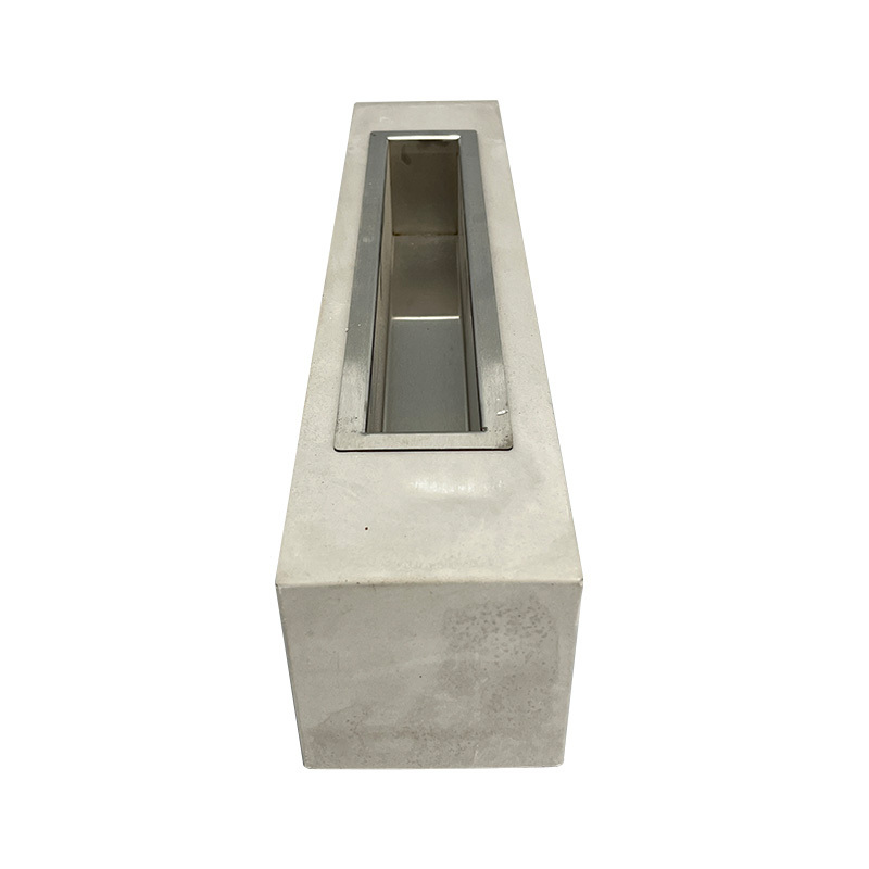 Portable Rectangular Concrete Bowl Pot Bioethanol Tabletop Alcohol Fire Pit