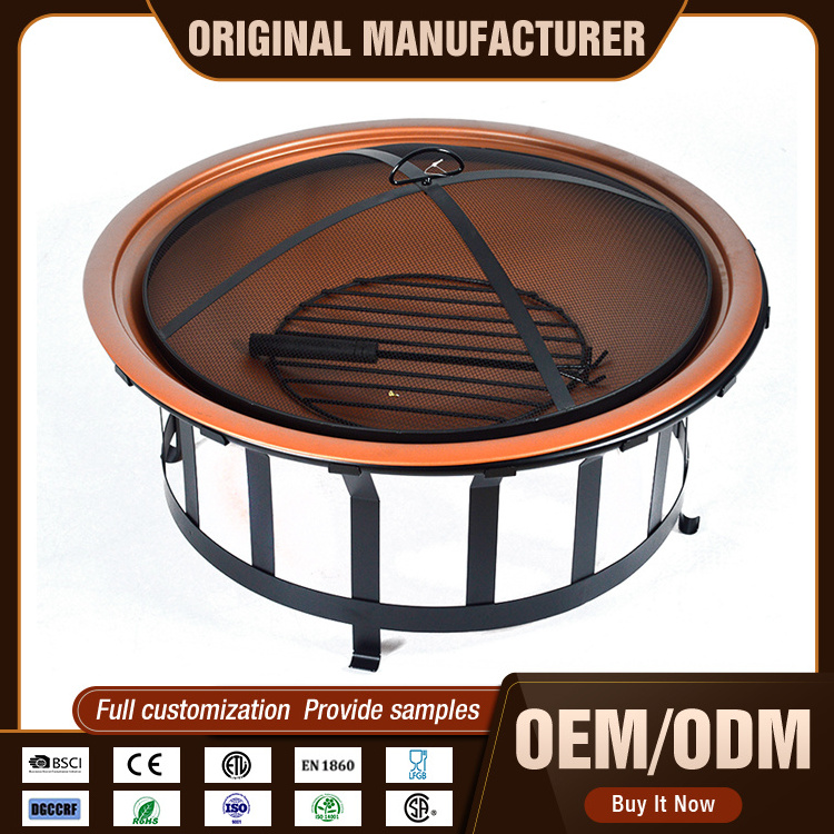 Heavy Duty BBQ Grill Design Firepit Charcoal Round Wood Burning Fire Pit