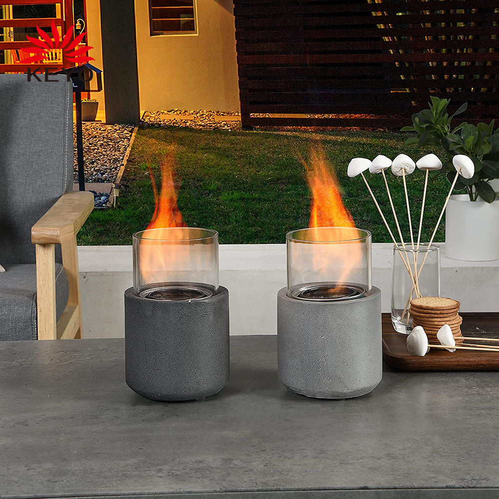 Portable Ethanol Fireplace Smokeless Clean-Burning Wind-Resistant  Tabletop fire pit