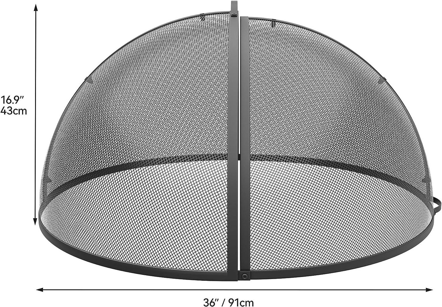 36-Inch Round Outdoor Metal Fire Pit Cover Heavy-Duty Fire Pit Spark Screen