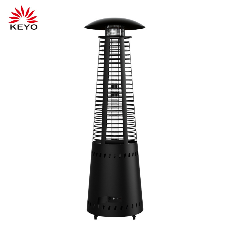 KEYO Manufacturer 14Kwh  Electric Fan Operated Black German Stove Eco Wood Burning Patio Smokeless Outdoor Pellet Heater