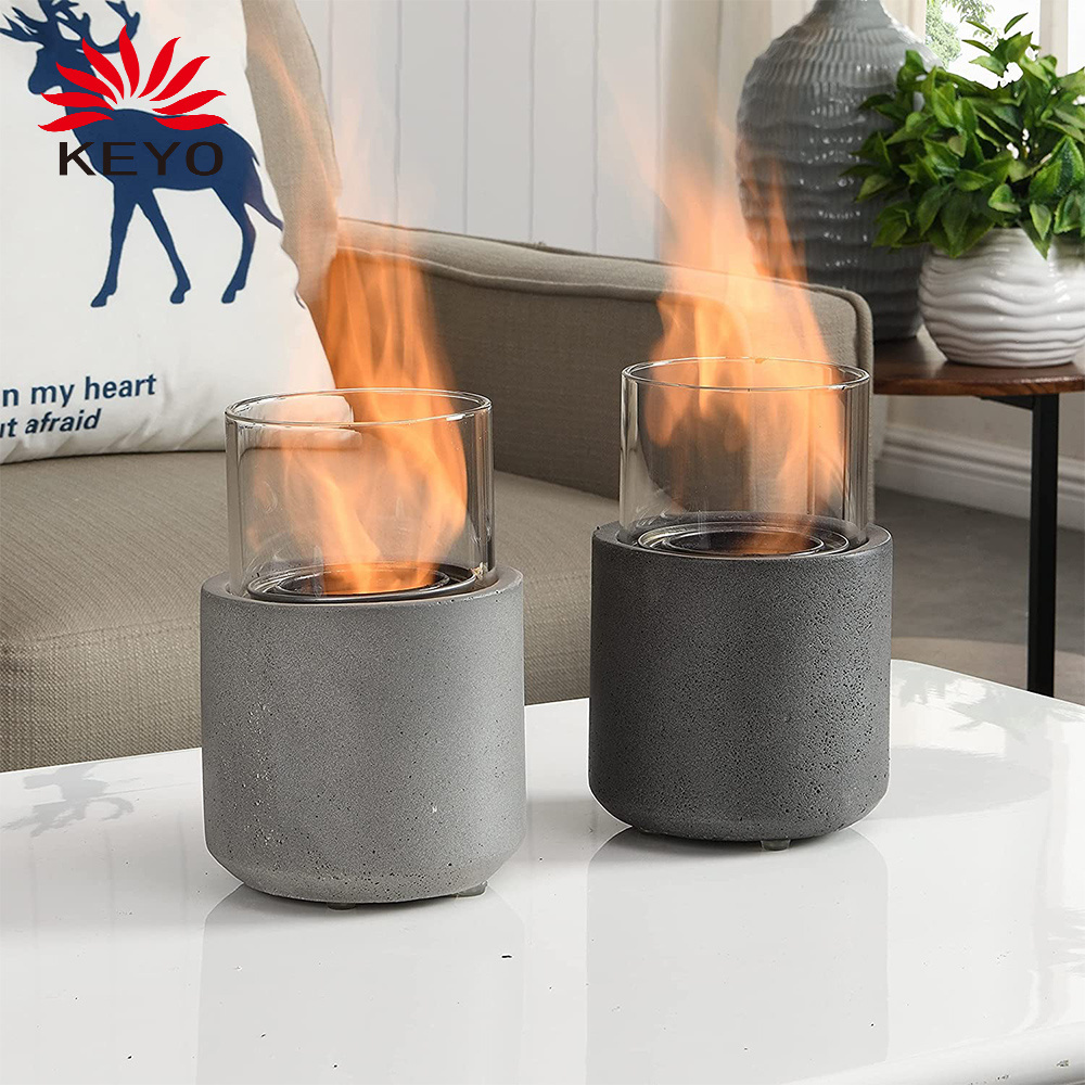 Portable Ethanol Fireplace Smokeless Clean-Burning Wind-Resistant  Tabletop fire pit