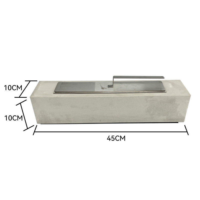 Portable Rectangular Concrete Bowl Pot Bioethanol Tabletop Alcohol Fire Pit