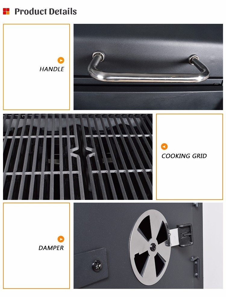 Outdoor Kitchen Cooking Charcoal Gas 3 Burners Smoker Grill Machine large gas barbecue bbq grills