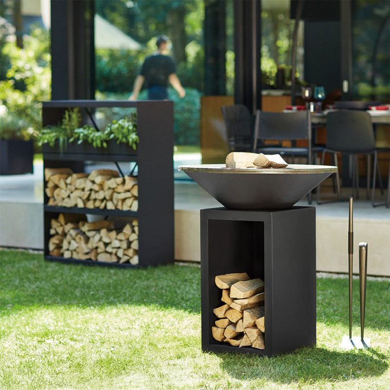 F25 KEYO New Model 24'' Vertical Standing Wood Burning Table Outdoor BBQ Fire Pit