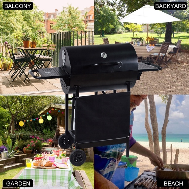 Outdoor Barrel Barbecue Sale Trolley Bbq Folding Cooking Grid Charcoal Grill