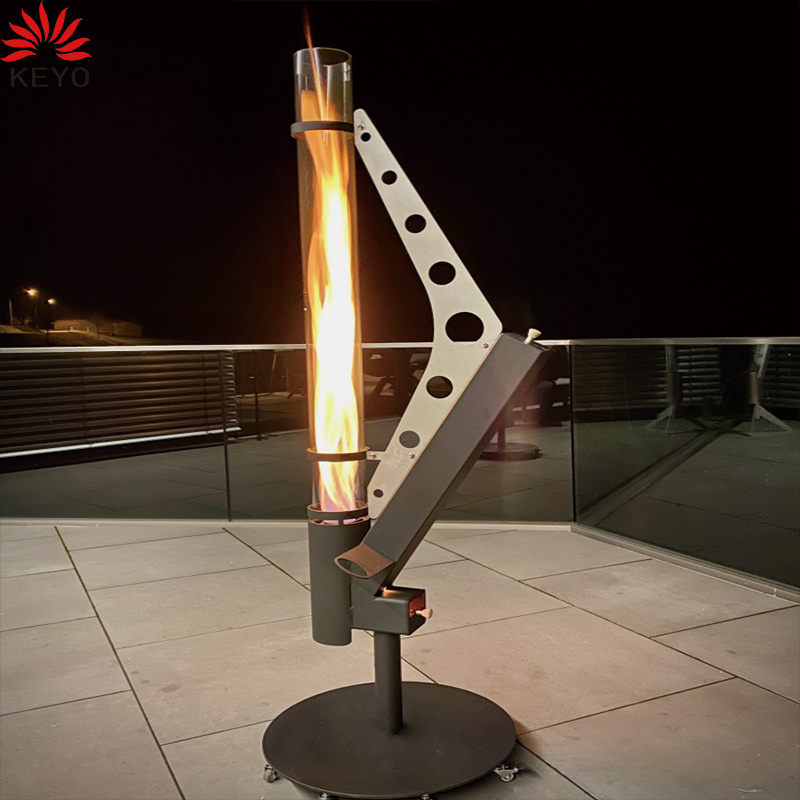 Freestanding Patio Heater Wood Burning Pellet Fire Torch Outdoor Rocket Stove