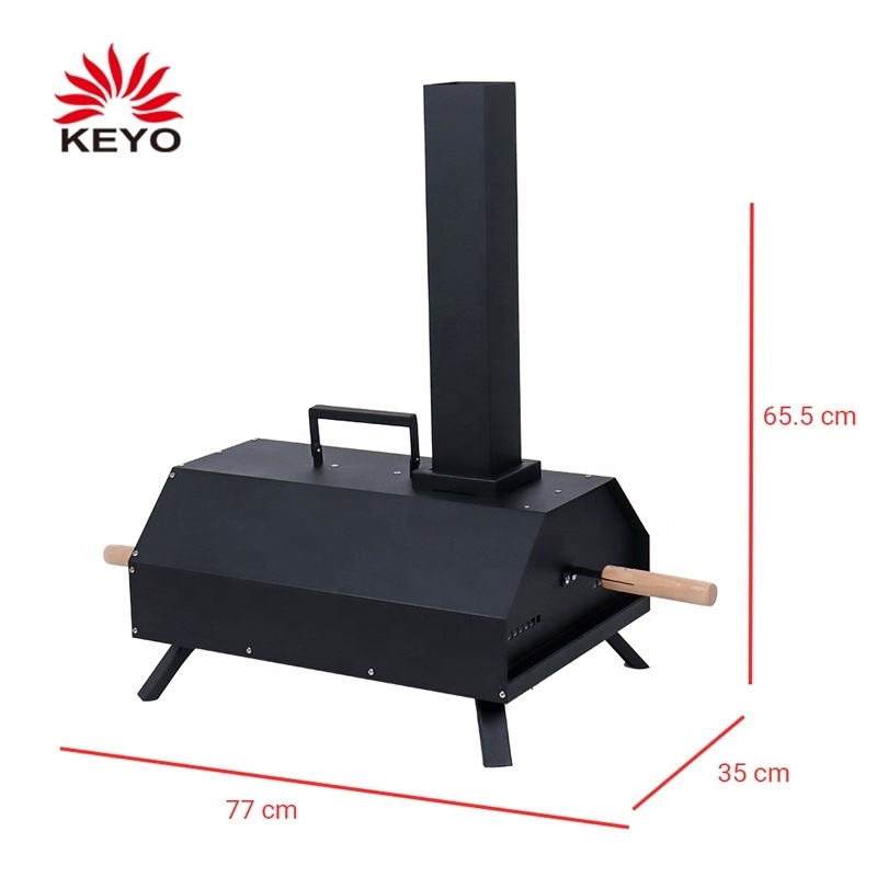 KEYO Luxury Stainless Steel Outdoor Garden Wood Pellet Fired Pizza Oven With Pizza Stone