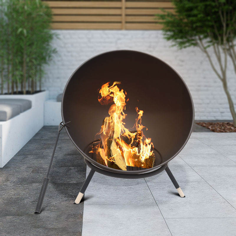 Outdoor Heating Fireplace Round Fire Ball Patio Wood Burning Steel Fire Pit