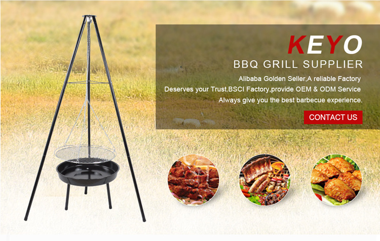 Wholesale Adjustable High Barbecue Outdoor Firepit Pit Bowl Patio Wood Burning Hanging Fire Pit Outdoor Tripod Grill