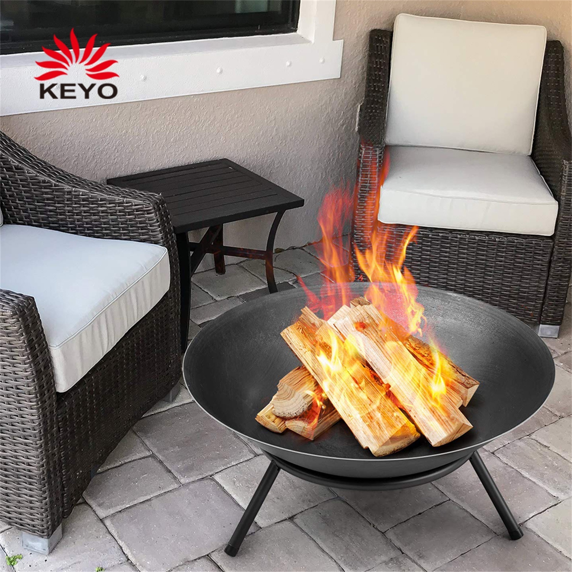 Ooudoor Stylish Design Charcoal Fire Pit With Cover Bbq Firepit