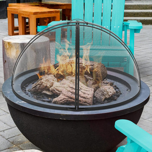 36-Inch Round Outdoor Metal Fire Pit Cover Heavy-Duty Fire Pit Spark Screen