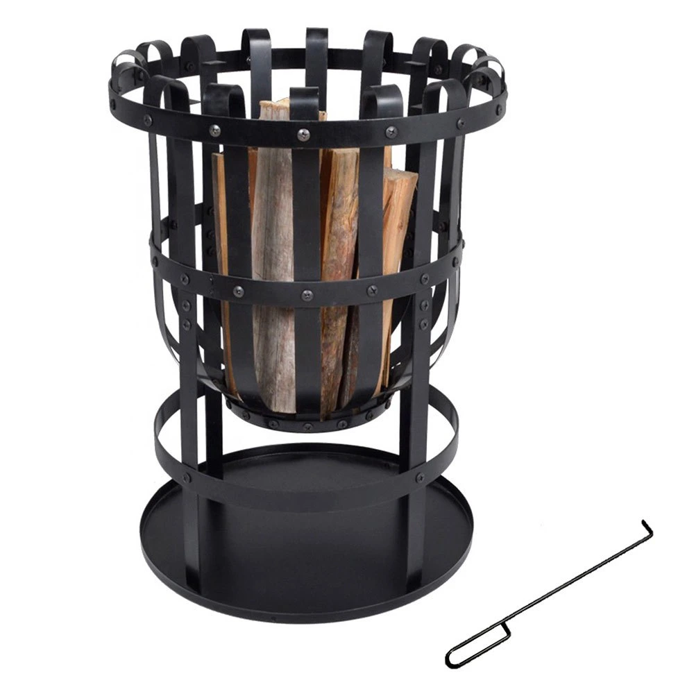 KEYO Outdoor Garden Wood Burning Fire Pit Rack Grill Grate Feeding Fire Basket