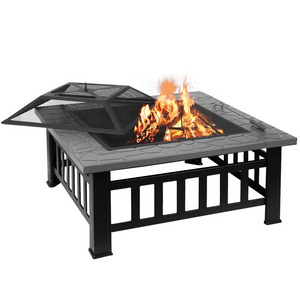 Hot Selling Design 32 Inch Grey Outdoor Backyard Patio Garden Metal Table BBQ Wood Fired Fire Pits