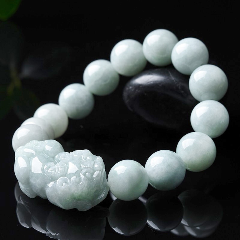 Natural Burma Jade Green Jadeite Beads Stone Bracelet Woman Bangle Donut Charm Money Bag Pixiu Piyao