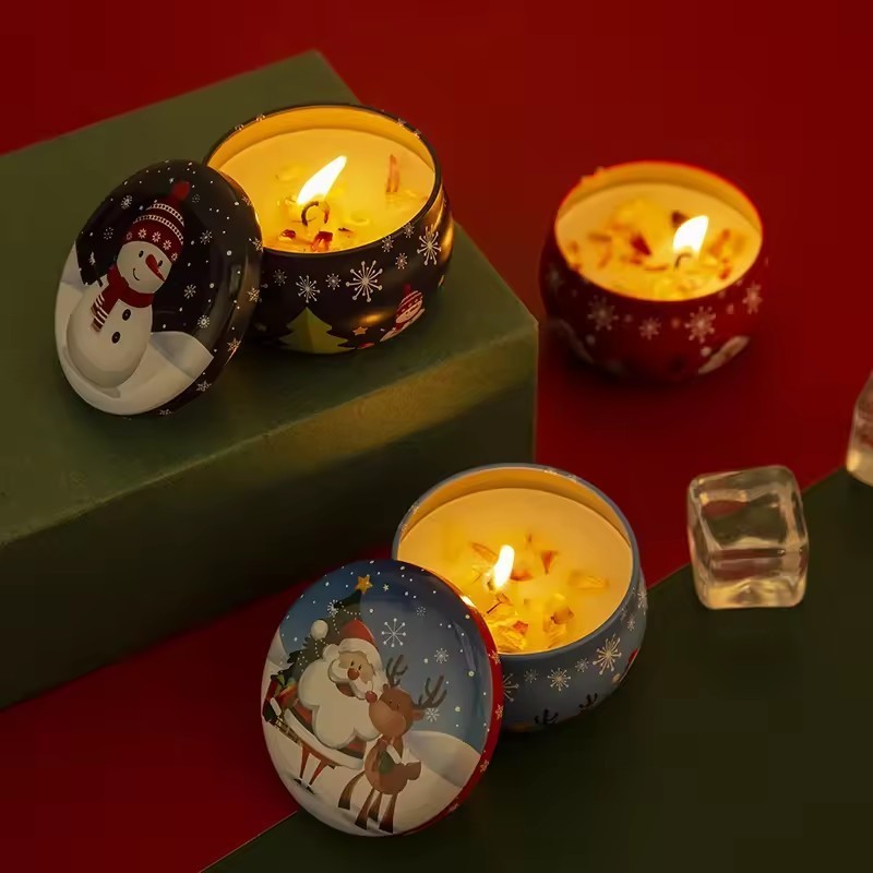 Tiktok Hot Candle Tin Multi Luxury Scented Soy Wax Candles Small Round Scented Candles With Flower