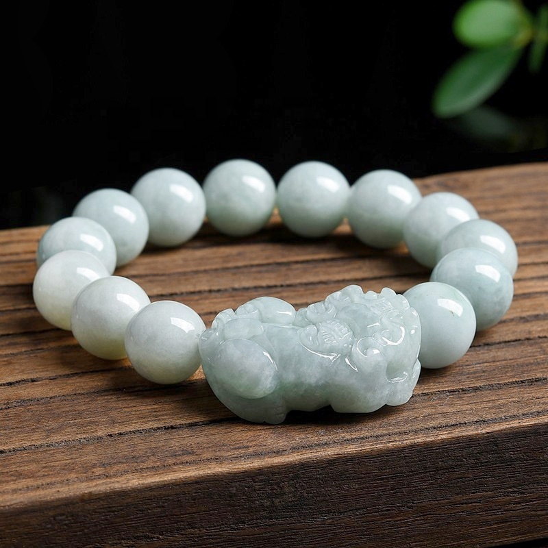 Natural Burma Jade Green Jadeite Beads Stone Bracelet Woman Bangle Donut Charm Money Bag Pixiu Piyao