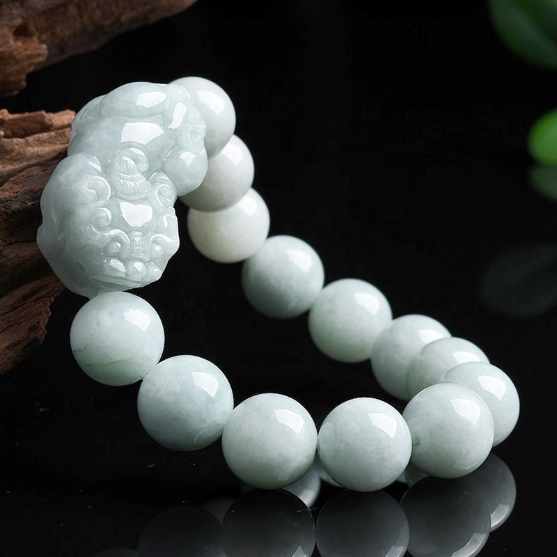 Natural Burma Jade Green Jadeite Beads Stone Bracelet Woman Bangle Donut Charm Money Bag Pixiu Piyao