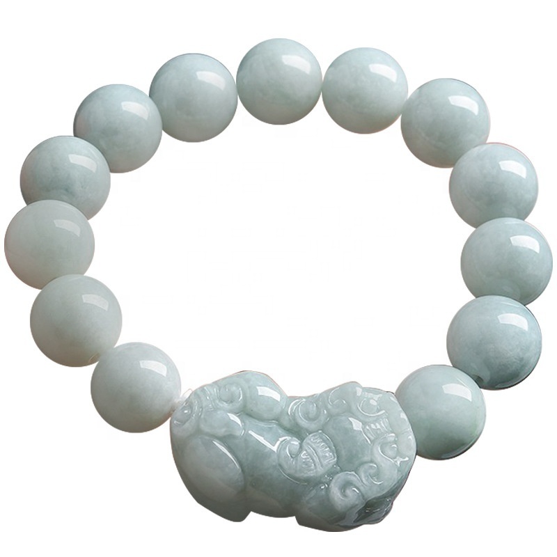 Natural Burma Jade Green Jadeite Beads Stone Bracelet Woman Bangle Donut Charm Money Bag Pixiu Piyao