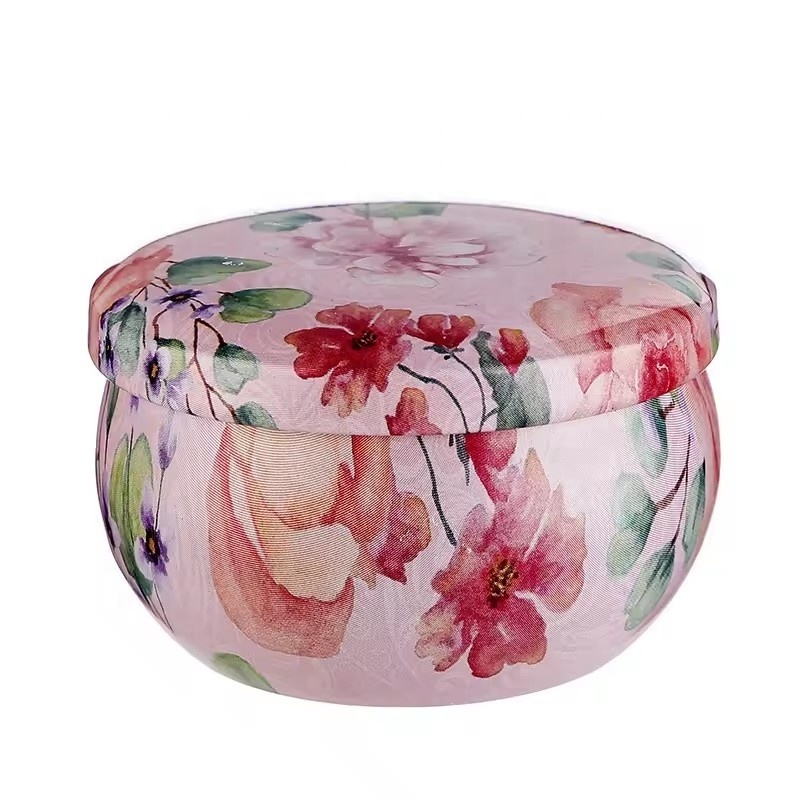 Tiktok Hot Candle Tin Multi Luxury Scented Soy Wax Candles Small Round Scented Candles With Flower