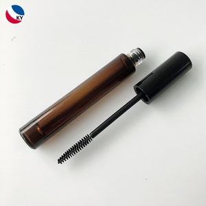 New Transparent Amber Glass Empty Mascara Brush Tube 10ml Wholesale Eyelash Grower Mascara Packaging Glass Bottles