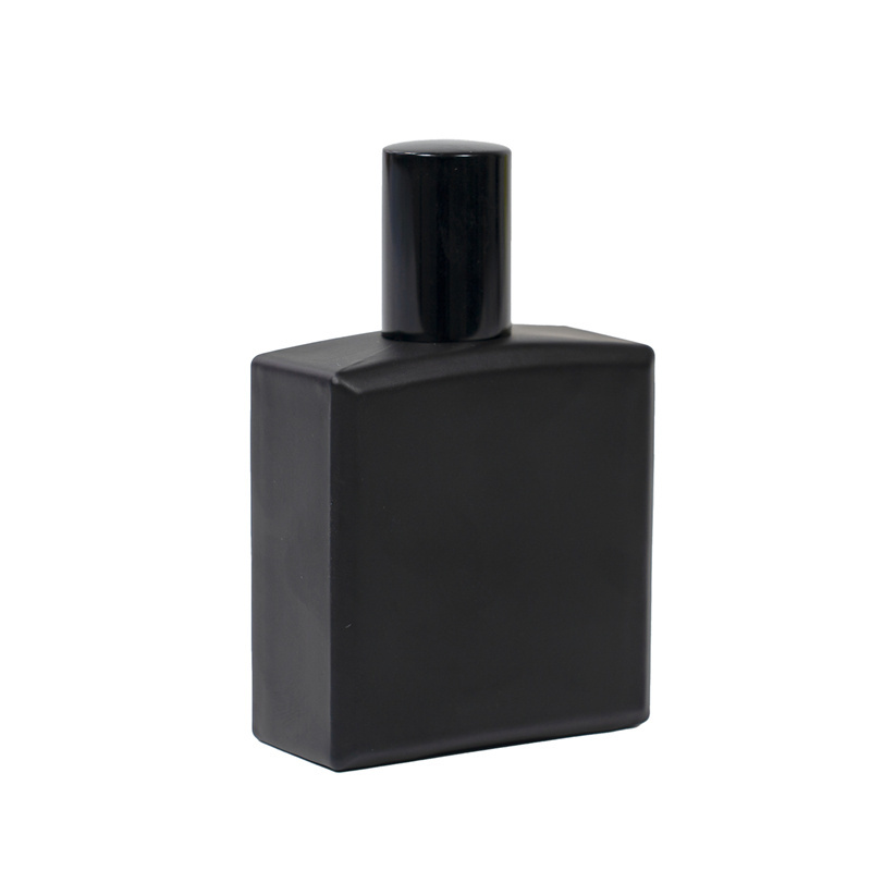 Wholesale Frosted Black Square Atomizer 30ml 50ml 100ml Fragrance Spray Parfum Bottle Black Refillable Perfume Glass Bottle