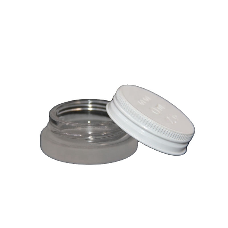 Glass Cream Jar Flat 5G 5Gm 5Ml 5Grams Concentrates Glass Jars With Aluminium Cap